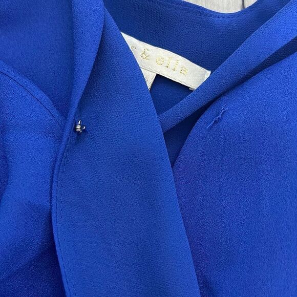 Cooper & Ella Women's Ruffled Butterfly Sleeves Blue Romper Size S NWT - Picture 10 of 12